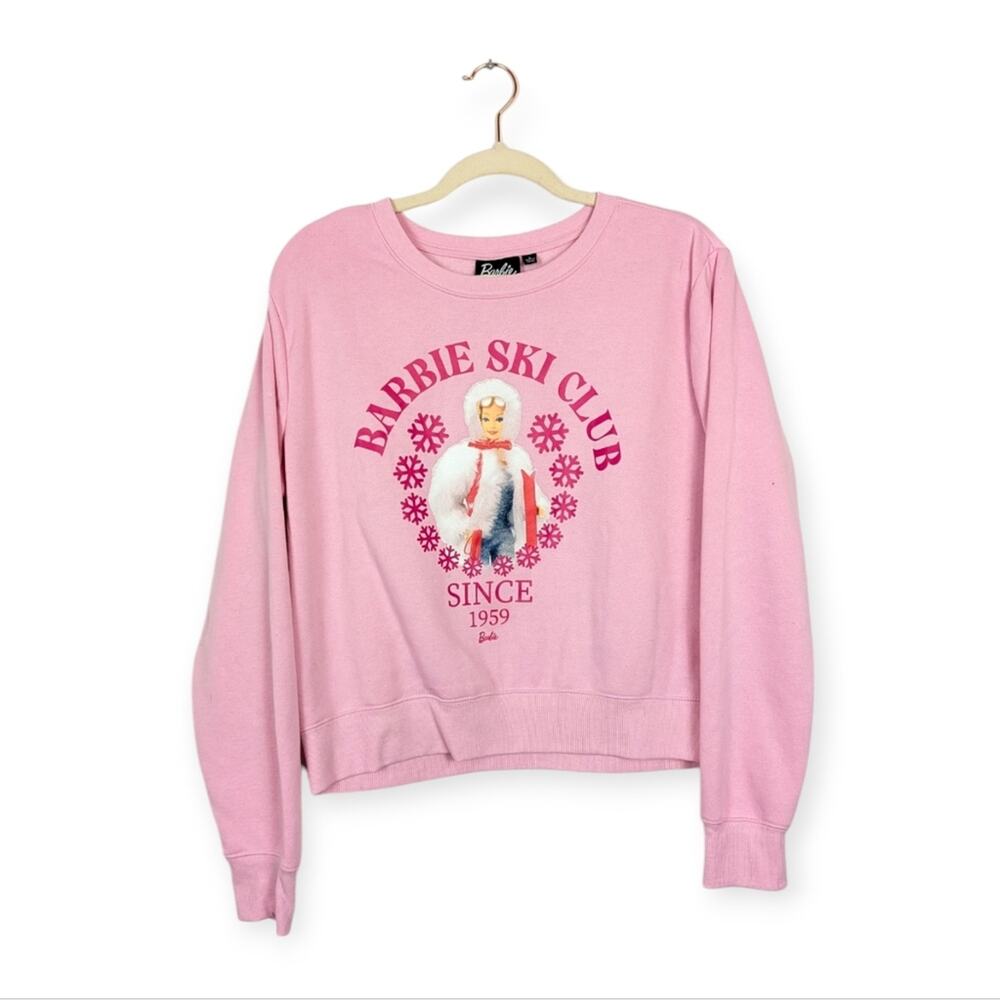 Barbie Ski Club Sweatshirt L Pink Graphic Long Sleeve Retro Casual Trendy